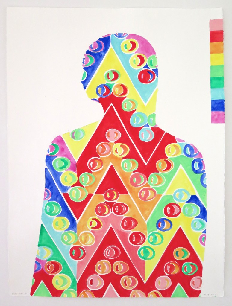 Navine G. Khan-Dossos Anti-Muse III, gouache on paper, 56cm x 76cm, 2015.