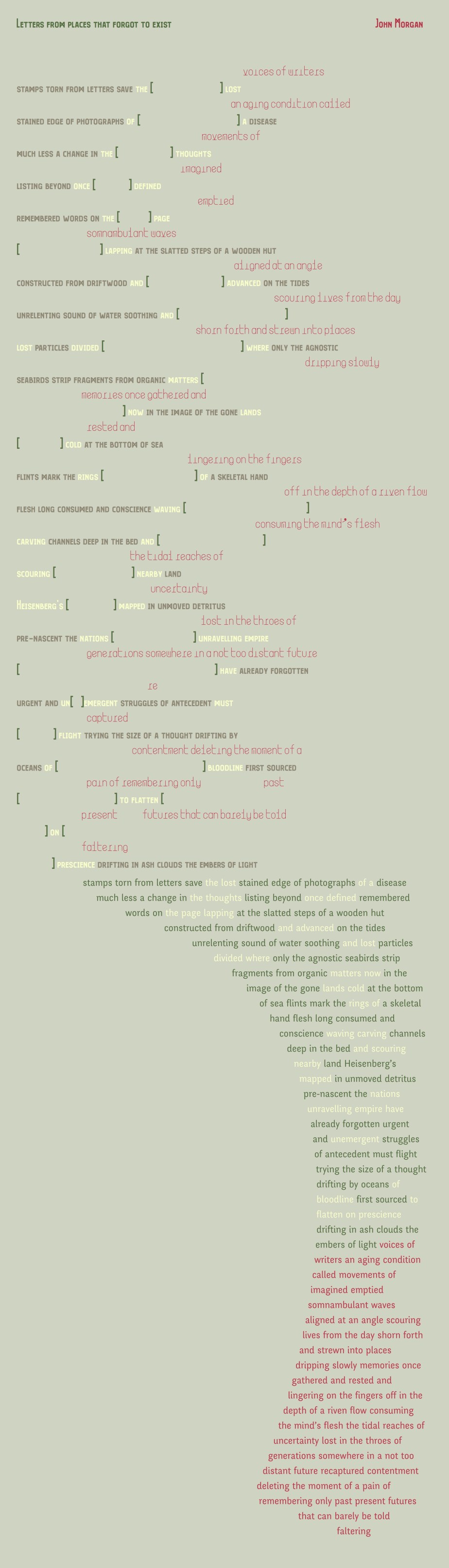 John Morgan LettersFromPlaces
